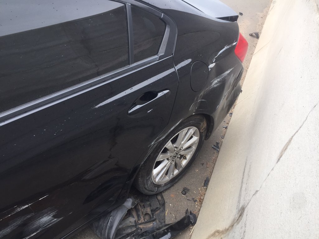 Yesterday was not a good day. Had my baby and my husband with me. A tractor trailer merged into our lane my blind spot (we were in far right lane) and we spun across three lanes before hitting the center concrete wall. God was watching over us! Not to mention we hit no one else.