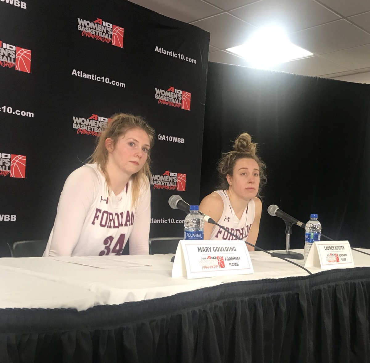 Mary Goulding (19 P, 7 R) &amp; Lauren Holden (10 P, 2-4 3pt) spark <a href="/FordhamWBB/">Fordham Women's Basketball</a>’s dominant 76-34 win, the largest in the A-10 Tournament in program history, over <a href="/DuqWBB/">Duquesne Women's Basketball</a> to advance to the title game tomorrow against @vcuwbb!