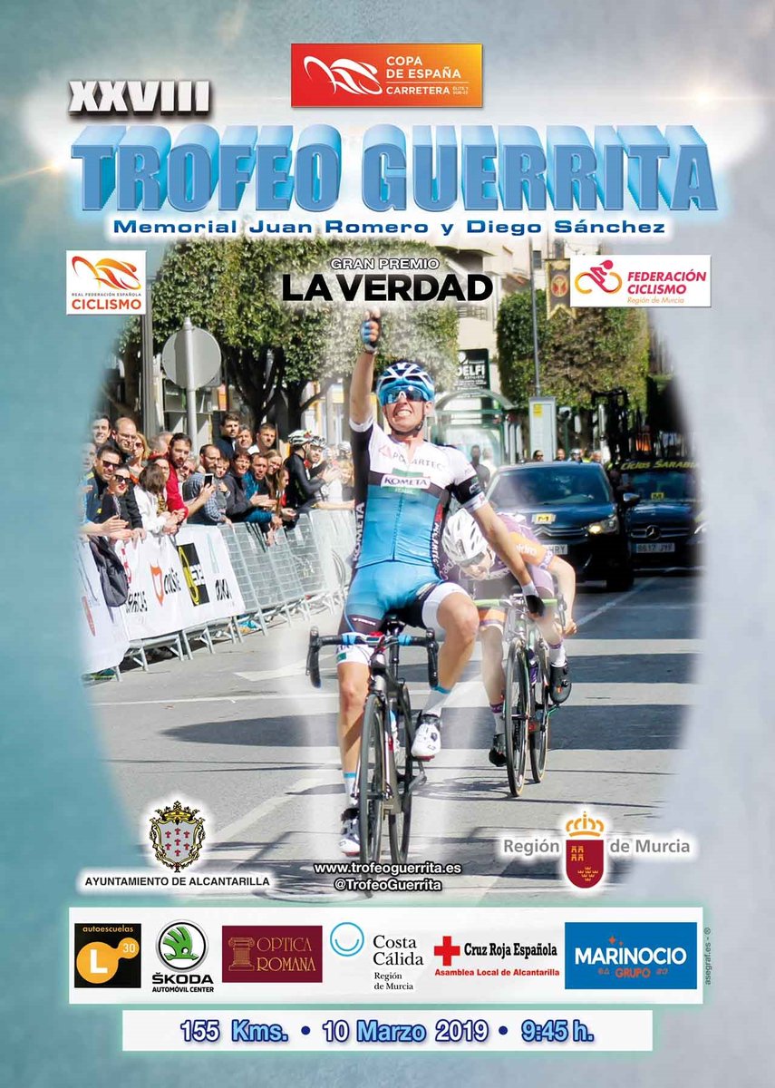 CCLaPalmaCT's tweet photo. La segunda cita de #CopaEspañaEliteSub23_19 se disputa en Alcantarilla. Mañana afrontaremos, con todo el cariño del mundo, el #TrofeoGuerrita19.
¡Os esperamos en el Alto de la Perdiz animando a nuestros chicos!
#Cartagena #PatatasPijo #Esetec
@TrofeoGuerrita https://t.co/iJmJV2idzq