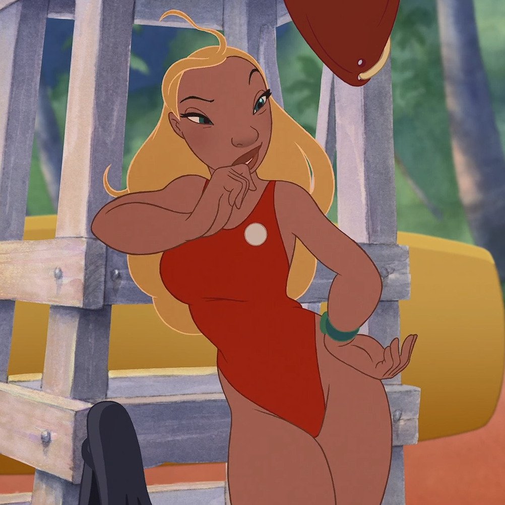 “Screenshots of the lifeguard from Lilo &amp; Stitch. 