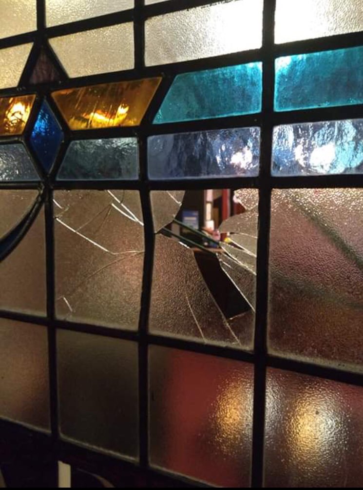 Anyone know this chap. Just punched the stain glass window. Police have been informed.