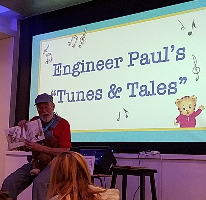 m_prosen's tweet photo. Story time with Engineer Paul at #BeMyNeighborDay https://t.co/eZhj2M8hlu