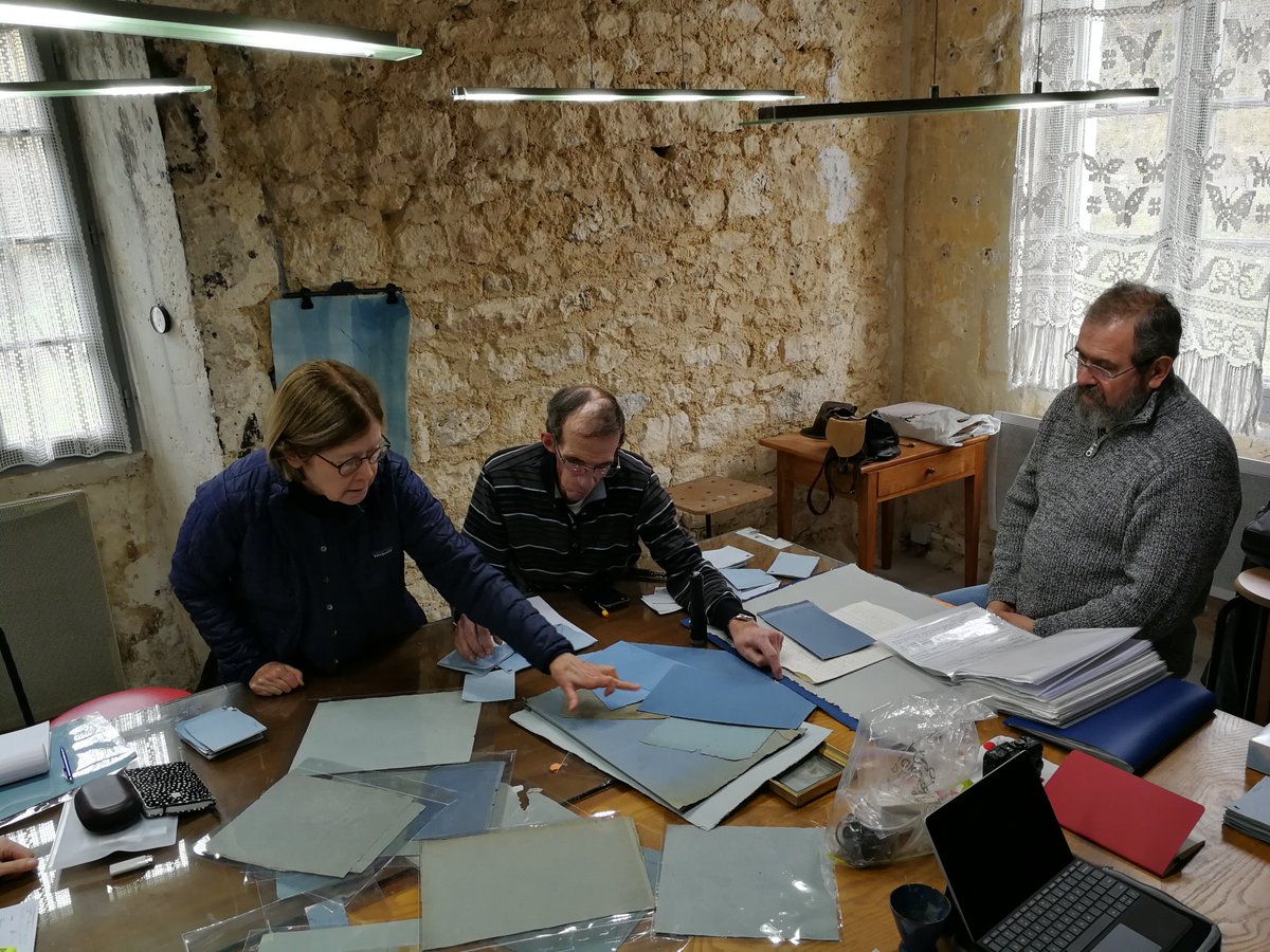 MoulinVerger's tweet photo. The team of papermakers, dyers, conservators and art historian getting ready for the upcoming #handmadebluepaper! Come and join us in September 9-13th!
https://t.co/VJKoaA9vlf https://t.co/UXfpSTx1S7