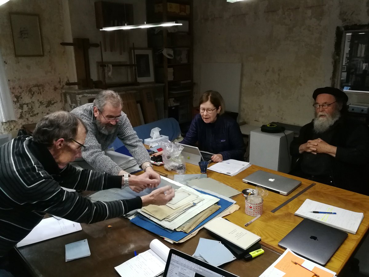MoulinVerger's tweet photo. The team of papermakers, dyers, conservators and art historian getting ready for the upcoming #handmadebluepaper! Come and join us in September 9-13th!
https://t.co/VJKoaA9vlf https://t.co/UXfpSTx1S7