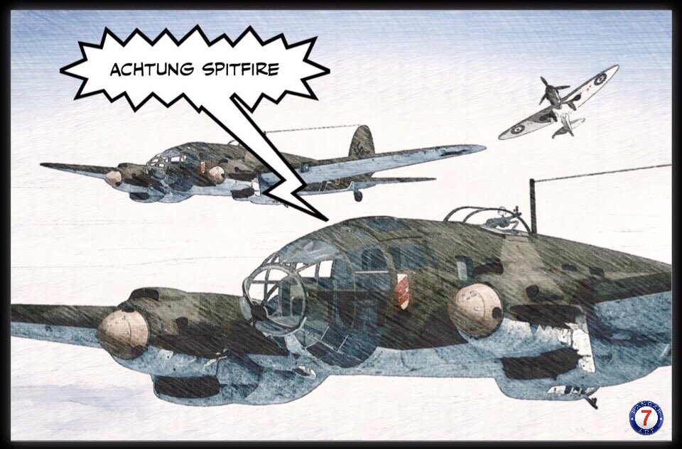 Conceptual storyboard comic frame of my latest Battle of Britain artwork. While the main framework of the piece is in place, minor changes of aircraft position may occur &amp; other elements  added.
#WWII #WW2 #History #Avgeek #avgeeks #aviation