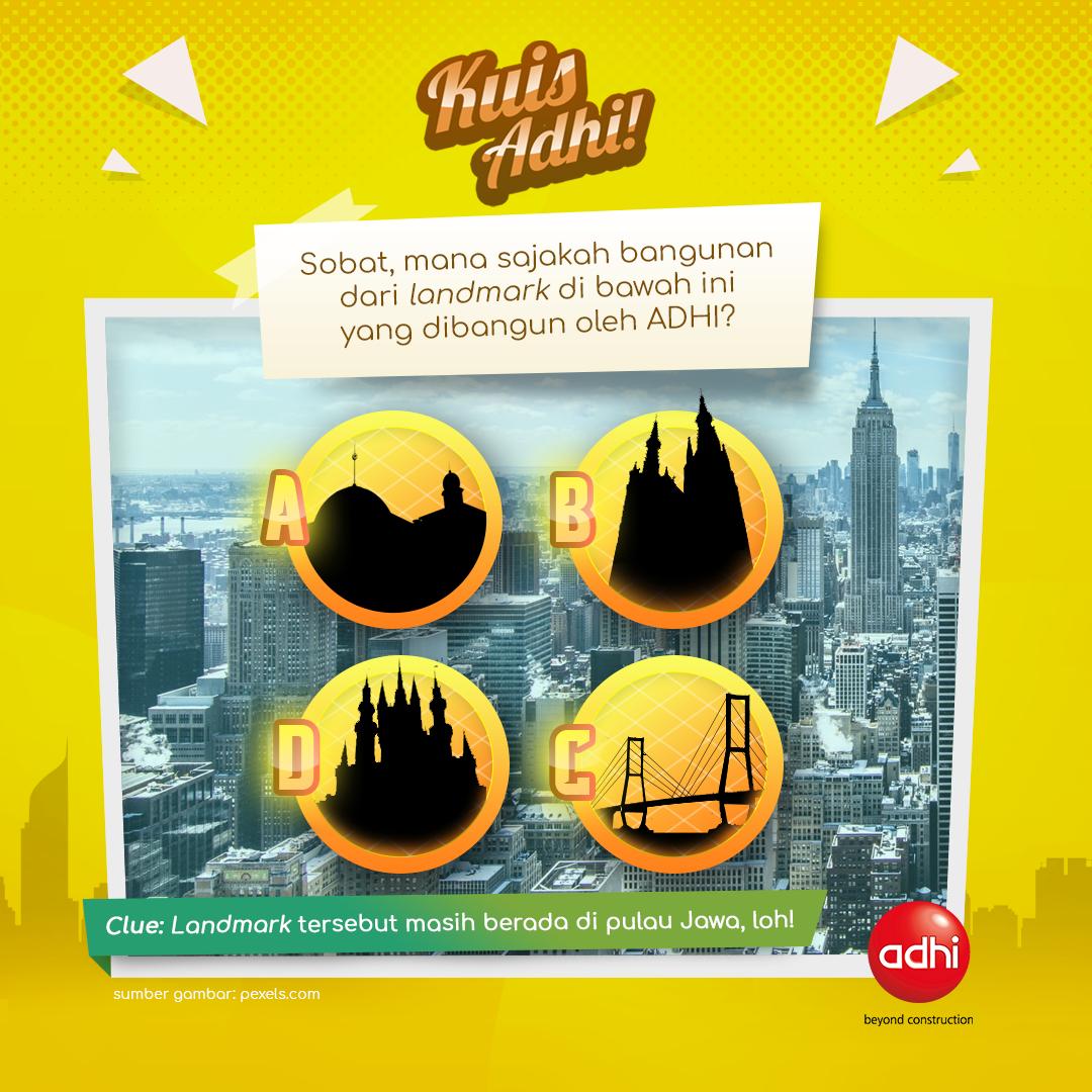 Sobat, mau dapat uang elektronik dari ADHI? Tebak gambar berikut dan jawab dengan reply tweet ini ya!  Bagi Sobat yang beruntung akan mendapatkan uang elektronik senilai 100 ribu. 

S&amp;K: bit.ly/2XN98v6

#KuisADHI
#ADHIKarya
#BeyondConstruction
