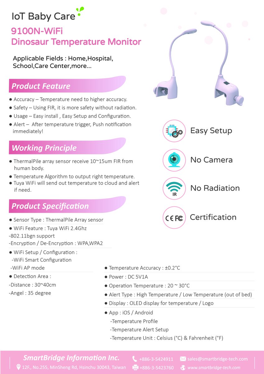 #IoT #BabyNursing #healthcare #healthcare4all #MWC19 
Baby is our love.  Keep watch on baby to make parents easy  for temperature monitor !

smartbridge-tech.com