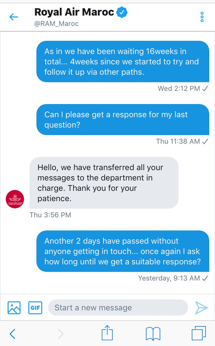 PoleStefi's tweet photo. @royalairmaroc And again..by the morning it will be another 2 days.. without an adequate response or solution or even the right department getting in touch? Seriously? @royalairmaroc  #royalairmarocisajoke https://t.co/WVHNwUSYoa