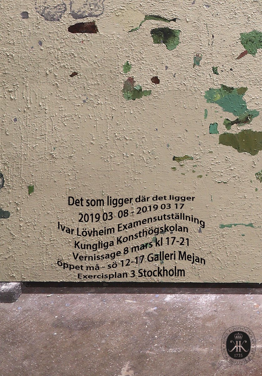 Lovevaru's tweet photo. Passa på och besök examensutställning , Ivar, masterstudent på Konstakademin visar sin bild på galleri mitt emot Moderna museet. https://t.co/O7a8kPCzVH