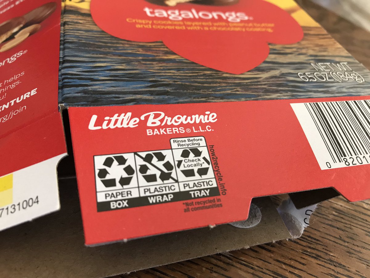 patrecycles's tweet image. #RecycleLab: It&apos;s Girl Scouts cookie season folks! Use the @How2Recycle guide provided by @girlscouts - the boxes are recyclable but the plastic inside is not. Both plastic wrap and semi-rigid tray inside go in the garbage. #RecycleRight #WhereDoesItGo @SeattleSPU @EnviroStars