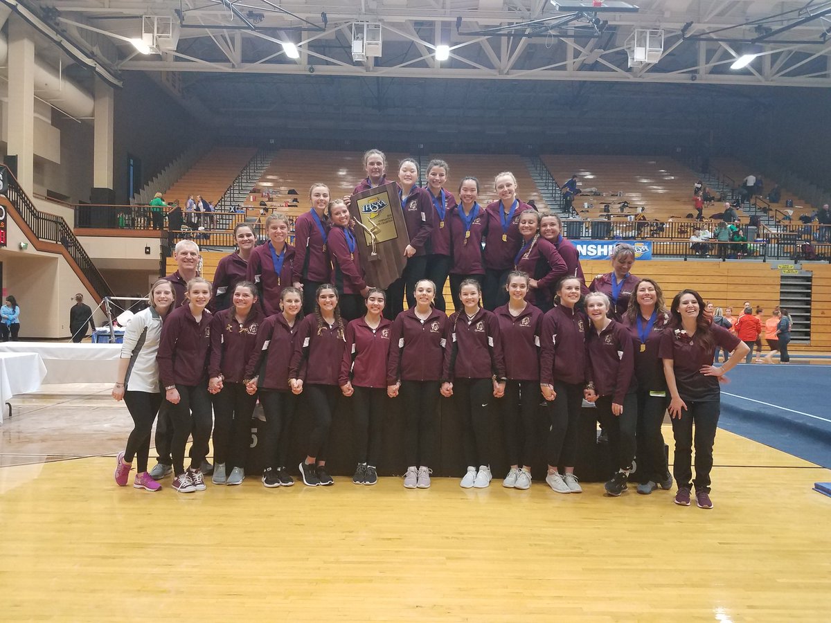 ChestertonHS's tweet photo. Your 2019 State Gymnastics Champions!  Back to Back! https://t.co/AUvwdprNGN