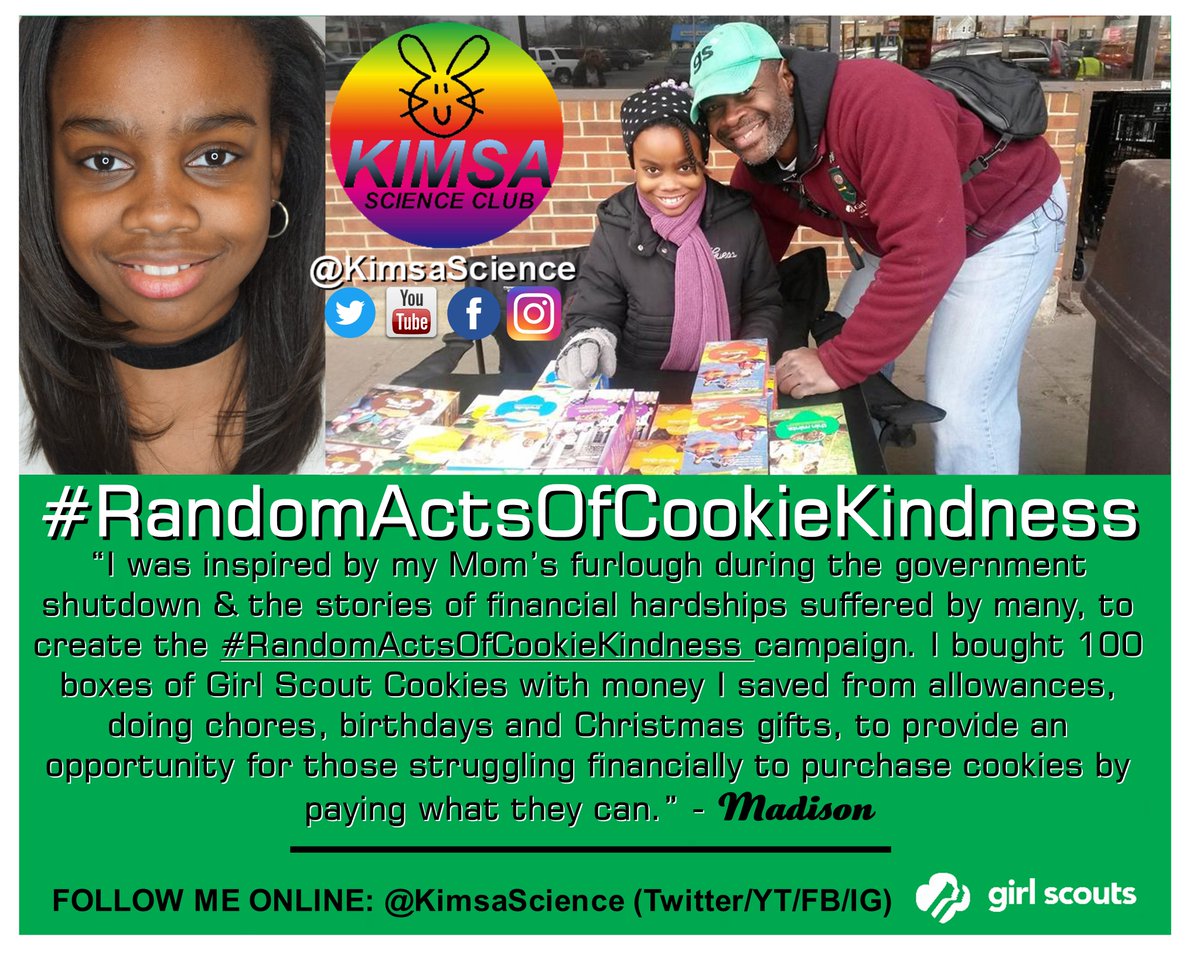 KimsaScience's tweet image. I created the #RandomActsOfCookieKindness campaign because so many families were struggling financially. I believe doing a random act of kindness for someone in need makes them feel hopeful &amp;amp; we need more hope in this world! Please retweet!