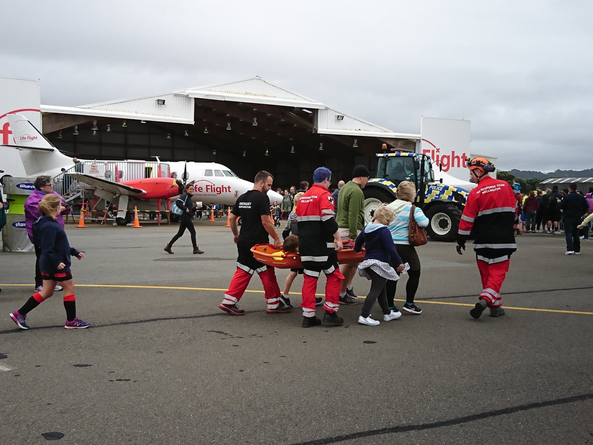 WildBayNZ's tweet photo. So much going on @lifeflightnz open day with demonstrations by @lifeflightnz helicopter and @WLGAirport firecrew and you can also also try on a @FlyAirNZ uniform if you wish. #lifeflightnz #wellingtonairport #lifeflightnzopenday https://t.co/xDHKMOi1LZ