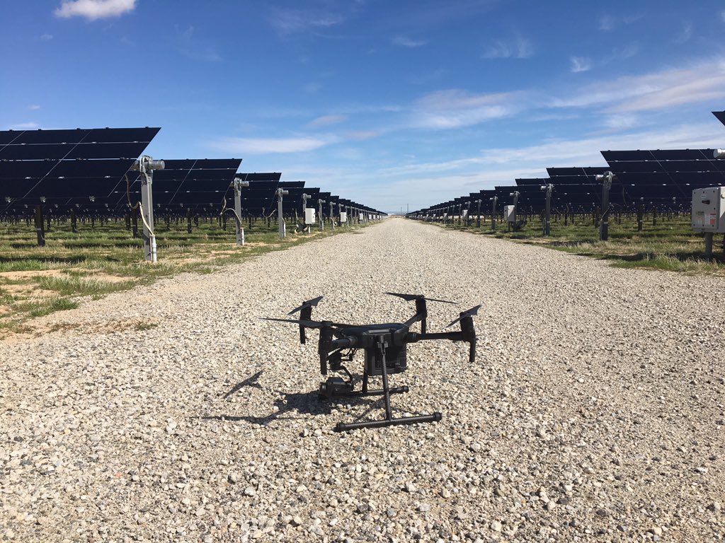 michaeldidyk's tweet photo. Just finishing up a thermal scan of a 38MW #solar plant in Antelope Acres, CA. New #DJI #Matrice 200 drone has been amazing! It’s great to work for #SenseHawk on these beautiful days in the field! Contact me for for pricing on #IRscan for your solar plant. Don’t miss any kWh! https://t.co/ZzoysGfDvq
