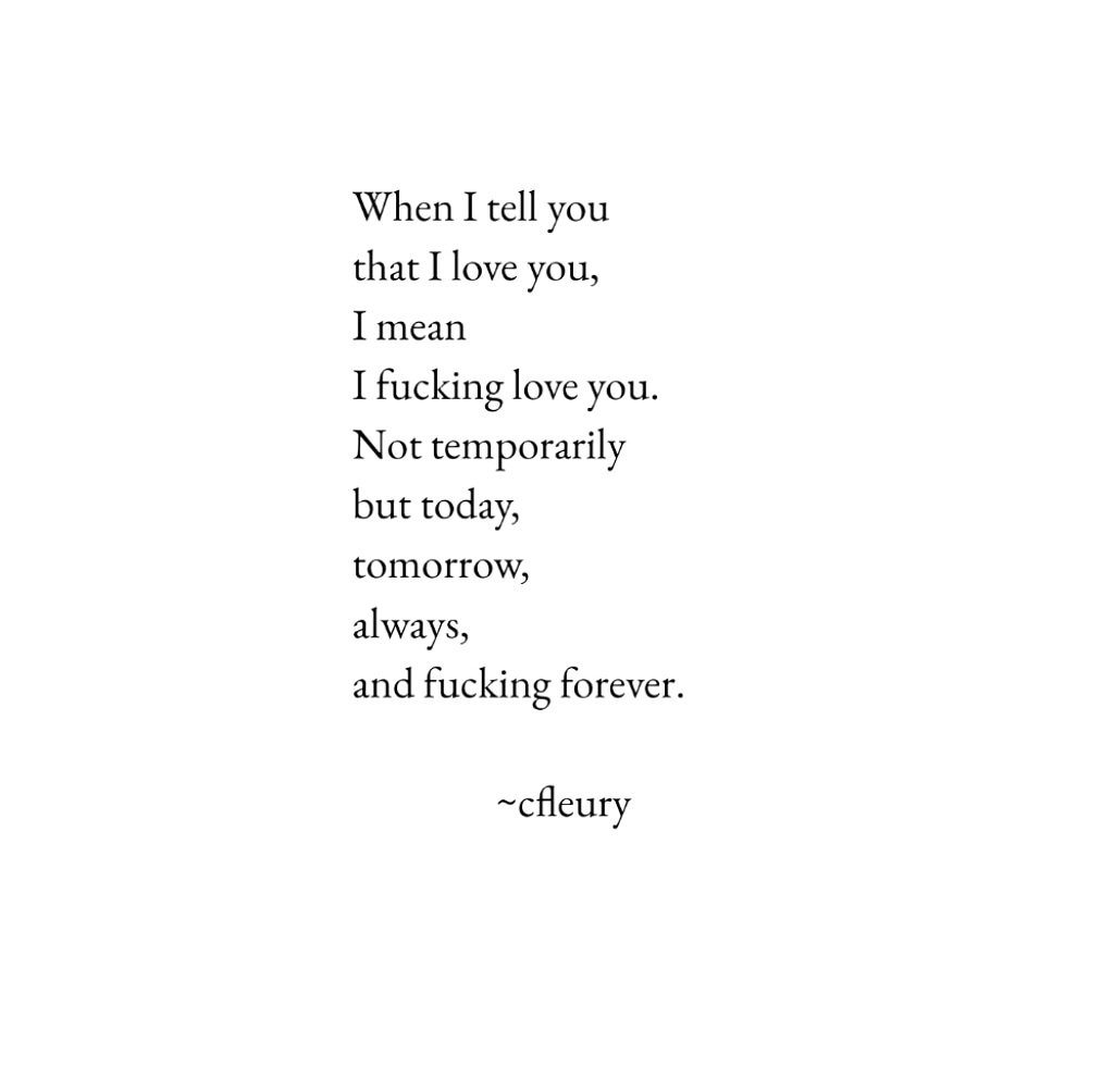 I Fucking Love You
.
.
.
.
#poetsofinstagram #poetryofinstagram #writingcommunity #writerscommunity #creativewriting #writerslife #creativewritingcommunity #fuckingloveyou #amwriting
#SaturdayThoughts