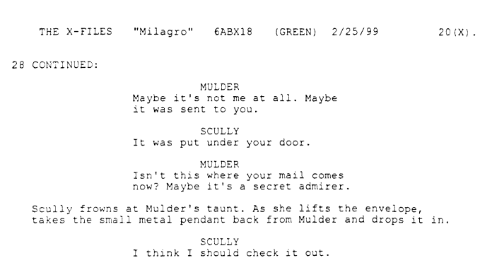 "Isn't this where your mail comes now?" #XFScriptWatch  #Milagro