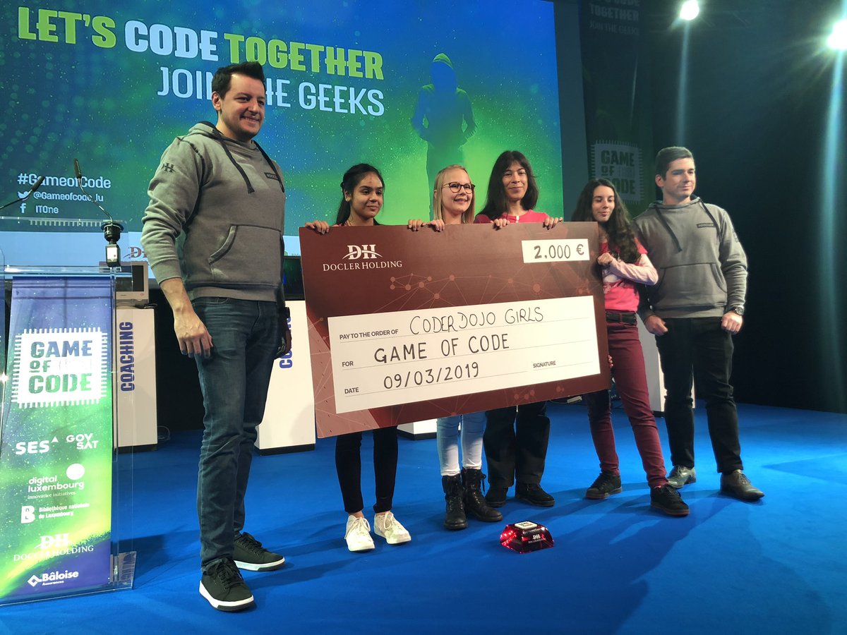 DoclerHoldingLU's tweet image. 🏆@Gameofcode_lu 2019 is over! Congratulations to the 150 programmers who worked on brilliant projects for 24 h!
Docler’s #CodeyourGame winners:
🥇Virtual Rangers
🥈Guardians team from #Docler
🥉🏅@CoderDojoLu Girls
More pictures to come! #Gameofcode #hackathon