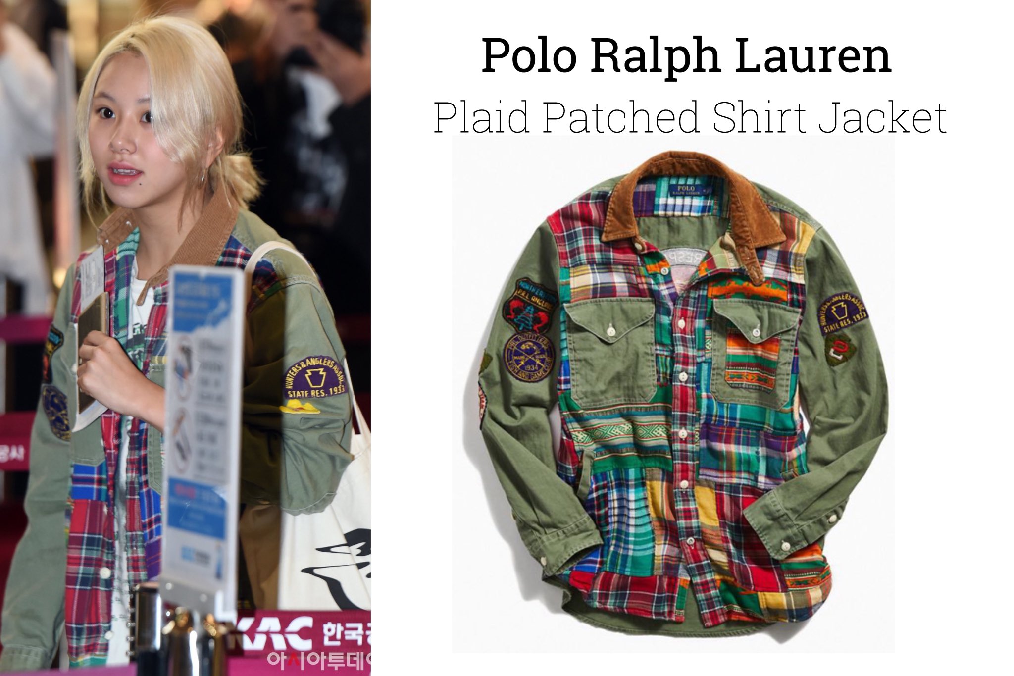 polo ralph lauren plaid patched shirt jacket