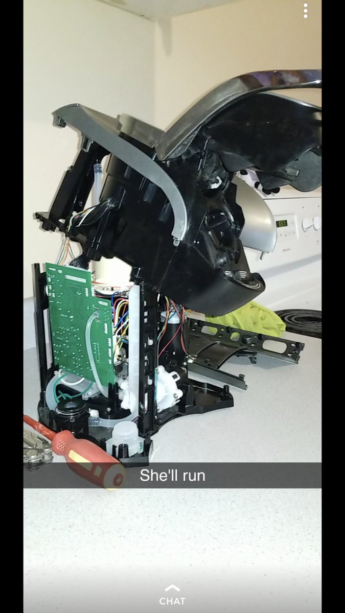 SabrinaBlek's tweet photo. My moms Keurig broke but James is convinced it’s still fine... he’s really not giving up on it https://t.co/6oEtgw4g9y