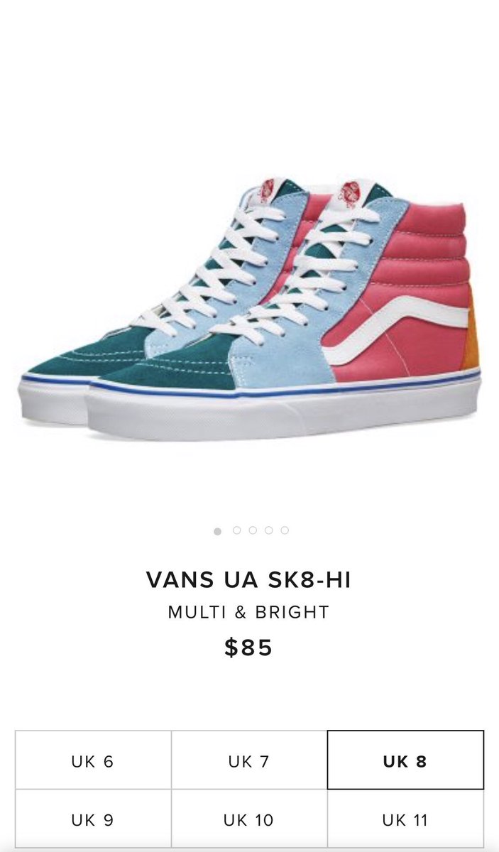 vans sk8 hi multicolor bright