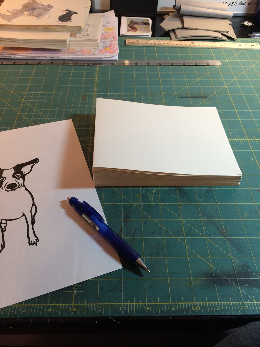 FatCrowPress's tweet photo. 30 pages folded, getting ready to start drawing the new Milo book! #childrensillustration #illustration #runfastmilo #fatcrowpress https://t.co/CAMR2BI2lg