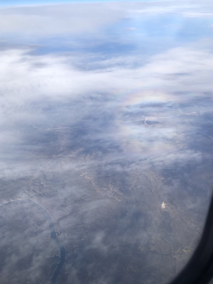 CarrieRust's tweet image. What is this rainbow ring I saw from the plane today @JimSpencerKXAN