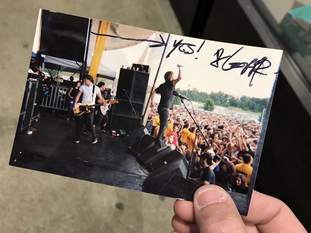 d_Tez56's tweet photo. amazing time all around for @btbseries with @thursdayband . Was even able to get the disposable camera pic I took at warped 04’ signed 🤘🏼
Big thanks to @emonightboston @Do617 #NJrepresent https://t.co/bkQu1Rsw1B