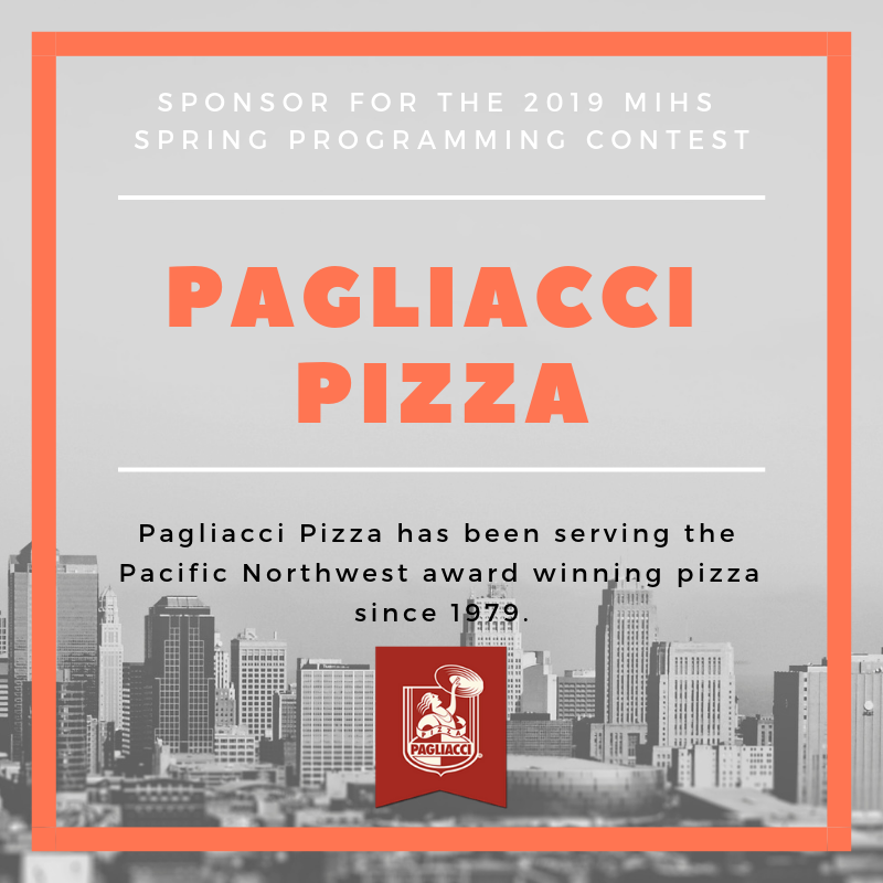 TeamsCode (@teamscode) on Twitter photo Many thanks to <a href="/pagliaccipizza/">Pagliacci Pizza</a> for sponsoring our 2019 Spring MIHS Programming Contest. Pagliacci Pizza has been proudly serving the Pacific Northwest since 1979. Many thanks to <a href="/pagliaccipizza/">Pagliacci Pizza</a> for sponsoring our 2019 Spring MIHS Programming Contest. Pagliacci Pizza has been proudly serving the Pacific Northwest since 1979.