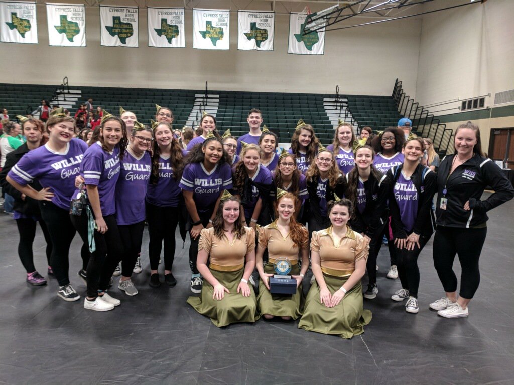 WillisGuard's tweet photo. Willis Guard brought home another 2nd place trophy today from TCGC CY-FALLS. Next stop, Area Competition on March 23rd at Klein Collins HS. #WillisisHere #WinterGuard @WillisHSBand @WillisISD_CTE @Willis_HS_TX https://t.co/S9dPjVW9gt