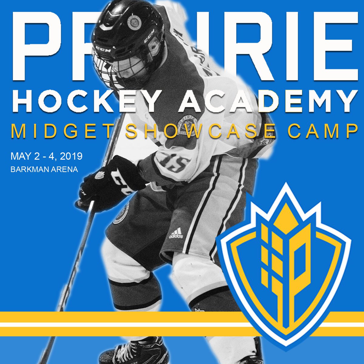 Are you interested in joining PHA for the 2019/20 season?

Register for our MIDGET SHOWCASE CAMP May 2-4 at the Barkman Arena.

For more information or to register:
prairiehockey.ca/new-products/p…