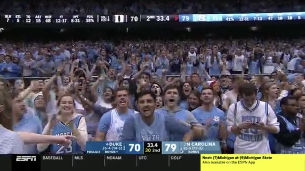 cws1007's tweet image. Thank you @SouthwestAir for providing free @espn especially after delayed flights land on @UNC_Basketball game time. #watchedfromtheair #beatduke