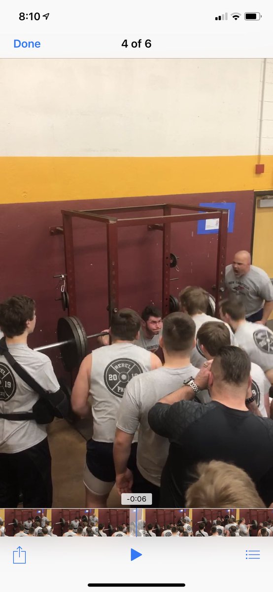 NFRebelPower's tweet photo. Max Effort 💥from our BIG BOYS 🥩🚜🐂@shanemallory5 @tjperry126 Colton and Bassani on that squat rack pancakes 🥞being served fall 2019‼️#nutmeggames https://t.co/jTAcMPKuUo