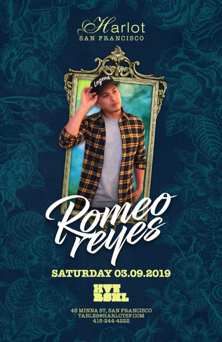 Sounds by @ROMEOREYES tonight 
For VIP tables text 415-244-4222 🍾
#TheNewHarlot