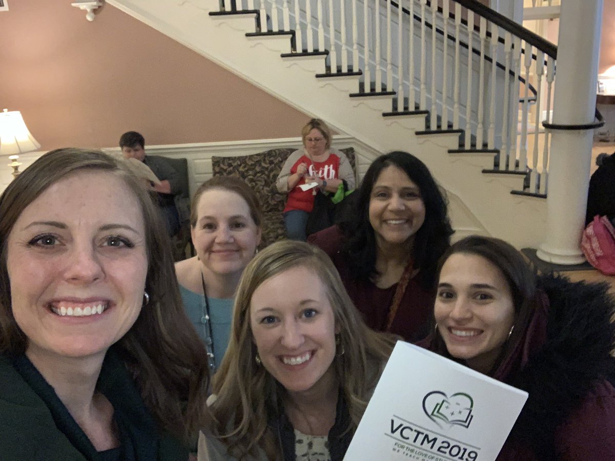 aleaglen's tweet photo. So grateful for these people in my life because of @GMUMathEd. I just spent two days feeling inspired, encouraged & challenged because of you! #vctm19 @SanghaviShruti @morgantberry @SarahMG93 @AhmadBTES @KelGreening @welpa44 @PiBaker18 @theresawills https://t.co/rHpEKch6gN