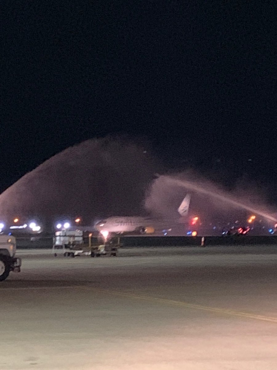 Thank you to the Lubbock Fire Department for the water arch! Big 12 Champs! #WreckEm