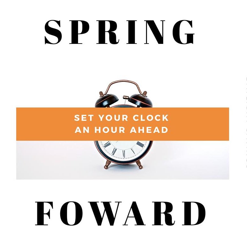 HSU_SEC's tweet image. Don’t forget to #SpringFoward and set your clocks ahead by one hour tonight. Daylight savings time begins tomorrow at 2:00 AM. 
#LiveReddie #SpringForward