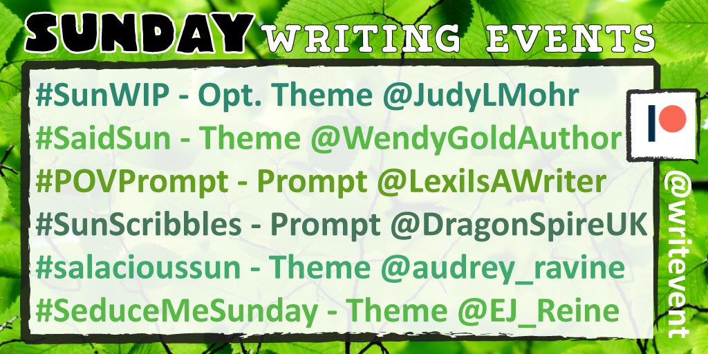 SuperheroSat's tweet photo. Sunday #AmWriting events:
#SunWIP - Heroes
#SaidSun - Suggest
#SunScribbles - Moment
#SeduceMeSunday - Absent/Absence
#salacioussun - See @audrey_ravine
#sundayfict - See @I_am_S_A
#SinisterSunday - Manifold
#CastChat - The Lancer
#POVPrompt - see @POVpromptHome https://t.co/5SOAsa5fOL