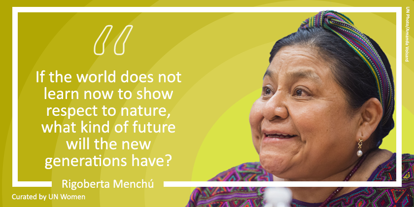 When accepting her Nobel Peace Prize, Guatemalan human rights activist Rigoberta Menchú spoke on the importance of women’s access to land as a crucial component to sustaining rural development, fighting inequality &amp; building lasting peace!