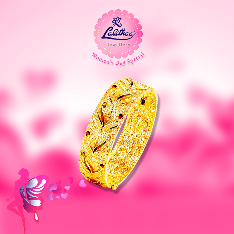 A best trendy Bangle for the Modern World Women. For details visit - lalithaajewellery.com. #Bangle #BangleCollection #WomensDayCollection #HappyWomensDay #WomensDay #LalithaaJewellery