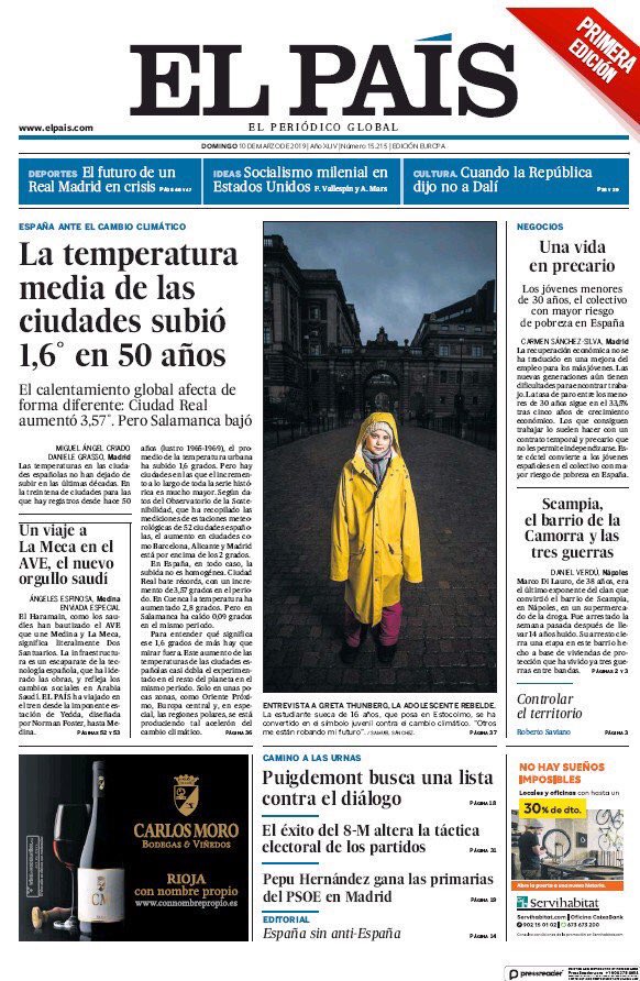 RpuntoE's tweet photo. Portadas nacionales 10 de marzo 

Buenos días https://t.co/PKDB6Xfr8c