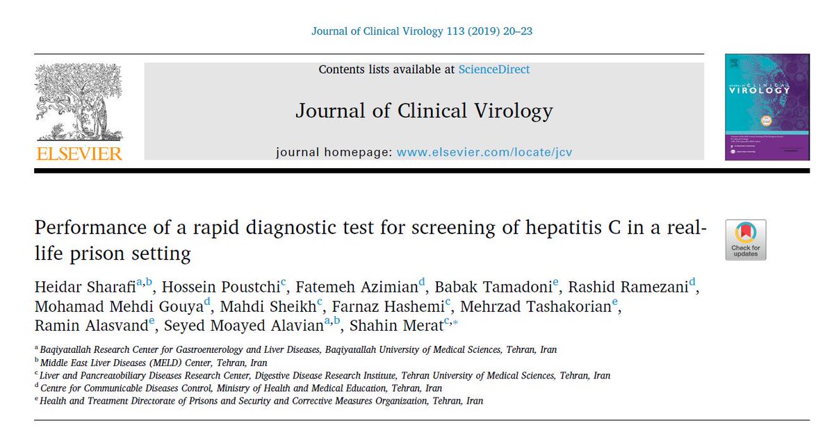HeidarSharafi's tweet photo. Our recent study on using #HCV rapid test for screening in prison. The screening with #RDT is feasible and reliable however the quality of testing by the end-users is the matter. You can find it at https://t.co/UP9kMa923W https://t.co/i33tf4D2qA