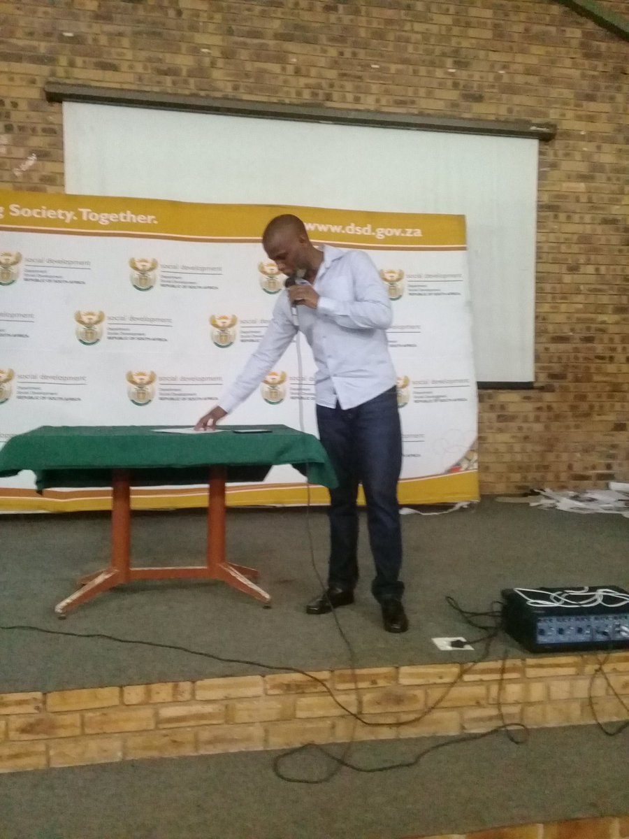 BernardMSithole's tweet photo. Pastor Xolani Hlitana (Program Director) opened the day 3 with a prayer and singing the National Anthem. Mr Percy Ntsoane the coordinator is recaping of work done for the previous 2 days #DSDMENSCAMP @The_DSD @gpgSocDev @MeshKekana @zibuse @DadsinthePic https://t.co/Phf4aOGyn8