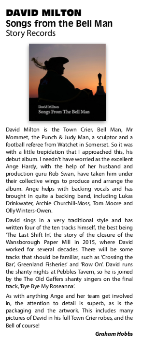 FolkShire's tweet photo. Shire Folk Album Review of the Day is 'Songs from the Bell Man' by David Milton the Town Crier from #Watchet #Somerset Also on the album are @AngeHardyMusic @LukasDrinkwater @tommooremusicuk Archie Churchill-Moss and  Olly Winters-Owen https://t.co/3QMRuSI1xU