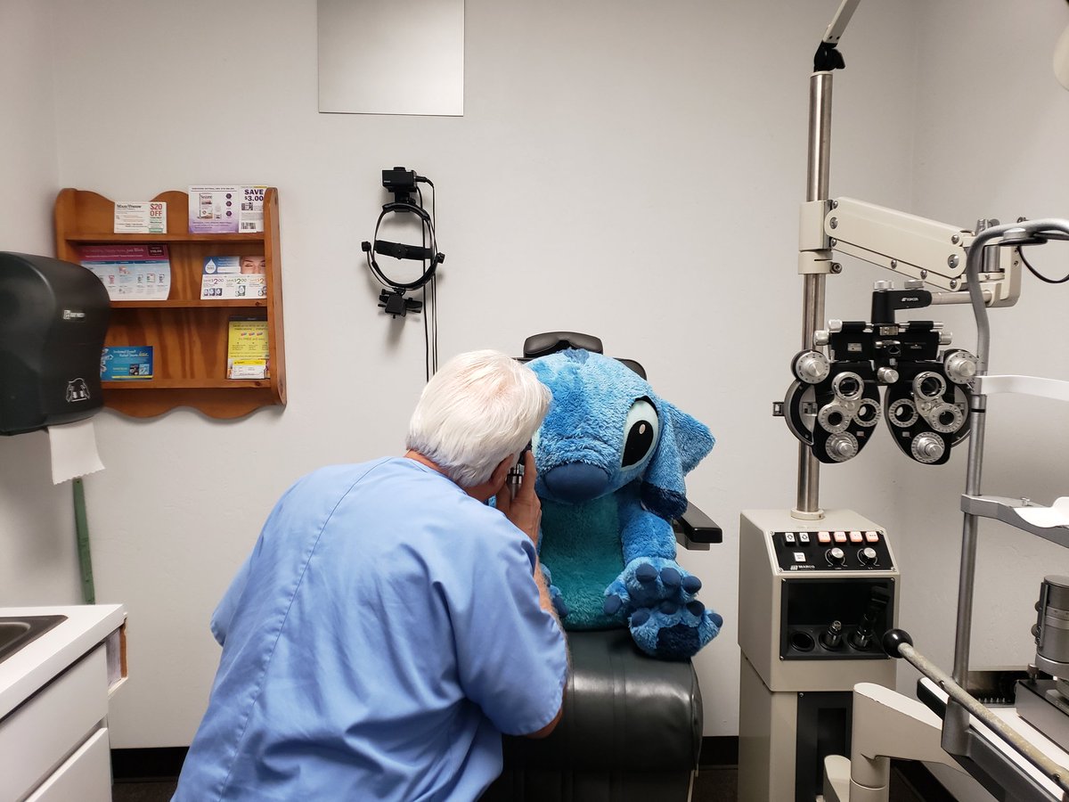 AExp626's tweet photo. Stitch had his eye exam. His glasses will be in soon. Check them out on Instagram at adventuresofstitchexp626 https://t.co/P8KjY3fcZ8