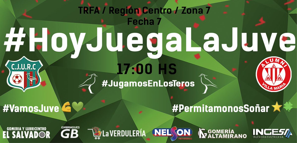 JuventudUnidaRC's tweet photo. #HoyJuegaLaJuve
#QueremosVerteAhi ๐จโ๐ฉโ๐งโ๐ฆ๐
๐#TRFA #RegCentro
โ#Zona7 #Fecha7
๐ #Alumni
๐๏ธ Estadio #LosTeros
โฑ 17:00 Hs.
๐ค Hรฉctor Sosa
Esperamos a toda la familia #Tricolor para darnos el apoyo que necesitamos!
#VamosJuve ๐ช๐
#PermitamonosSoรฑar ๐โฅ๏ธ https://t.co/6BJvCgirKD