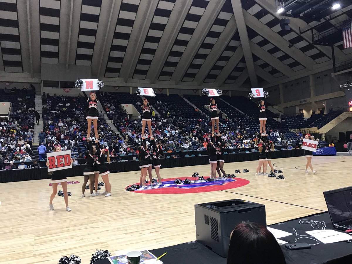 mpandmu's tweet photo. Thank you ⁦@cheerforNGHS⁩ for performing in Macon at the GHSA Basketball finals! You were awesome! https://t.co/fJ3J24JBhL