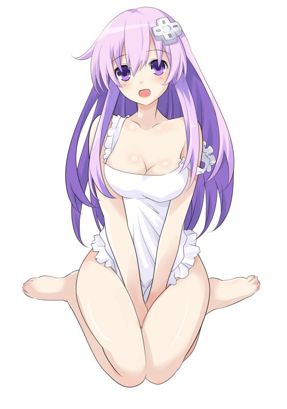 PlaNepgear's tweet photo. "S-Sorry, I'm back!"

As an early #SeductiveSunday treat as well, Nepgear is in nothing but an apron! Have at her, ya perverts! https://t.co/i94tZ6LBpD
