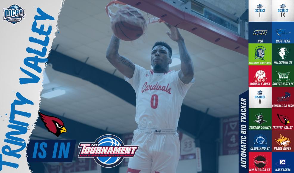 Trinity Valley punches their 🎟️ to Hutch!

The Cardinals flexed tonight, winning the District XIV title convincingly to reserve their spot at the 2019 NJCAA DI Men's Basketball Championship.

#Road2Hutch