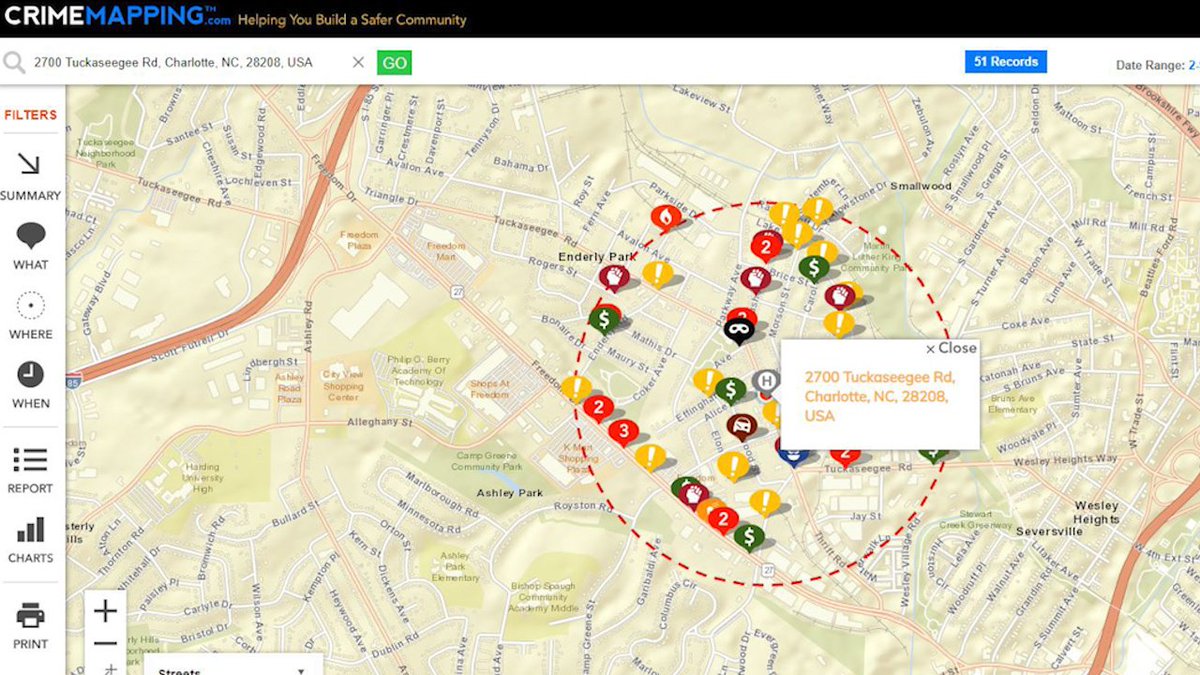 Charlotte NC Crime Map