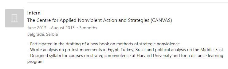 Another one of their 'friends' is BAM (Build a Movement) - 'activist' training and secure communication. It turns out this is essentially another wing of CANVAS. Their two leaders are a leader of CANVAS and a former CANVAS intern (Ralph Mimoun's LinkedIn in the last image)